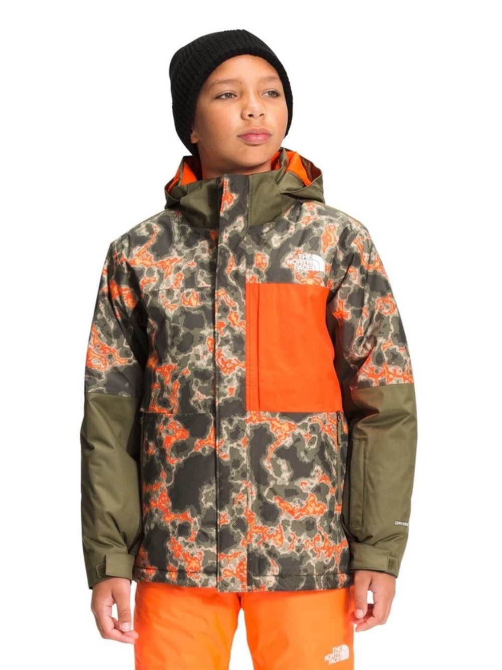 THE NORTH FACE Freedom Extreme Camo  boy’s Insulated Jacket XL 18-20 Green Orang